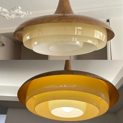 Plafonnier LED rétro en verre et métal pour intérieur décoratif — LZ4X9D