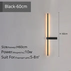 Gauche Noir 60cm / Trois couleurs