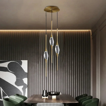 Lustre suspendu en cristal pour plafond chambre et salon — LZ4X9P2