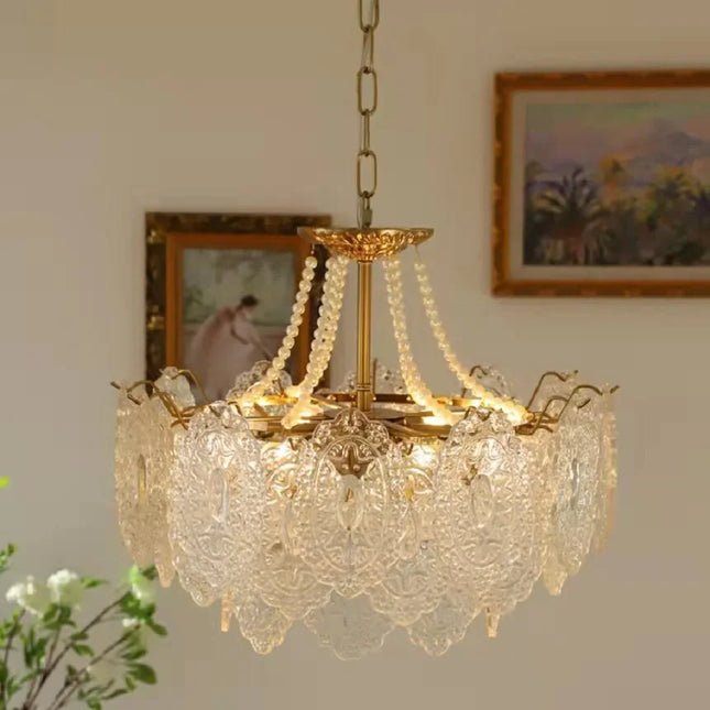 Suspension en verre clair style français luxe — LZ4P9XJ2