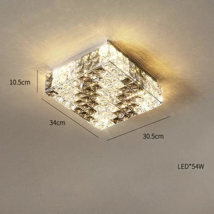Plafonnier LED carré cristal style art déco moderne élégant — LZ4X9T2