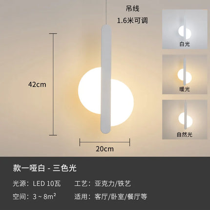 Suspension moderne géométrique en acrylique LED forme lune — LZ4X9B