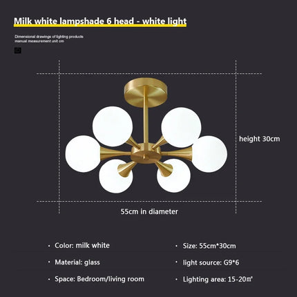 Lustre suspension en verre blanc pour éclairage intérieur — LZ4X9P