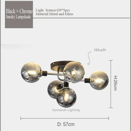 Plafonnier LED en verre au design contemporain pour intérieur — LZ4X9P