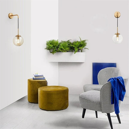 Applique murale rétro en verre au design nordique lumineux — LZ4X9T2