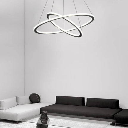 Lustre minimaliste à anneaux circulaires dimmable — LZ4XJ9