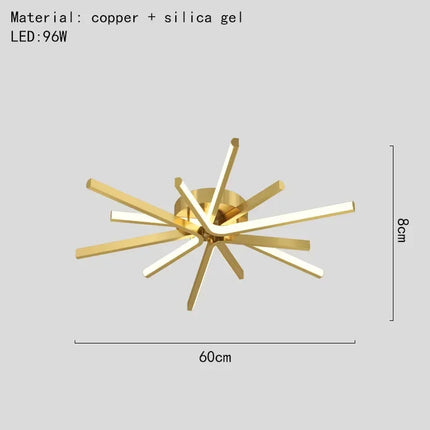 Plafonnier LED en cuivre au design artistique moderne — LZ4X9T2