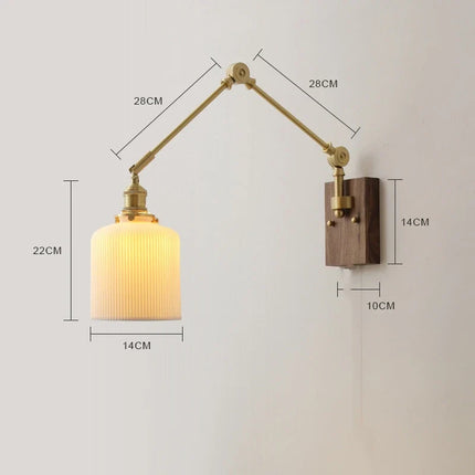 Applique murale LED pivotante en cuivre avec interrupteur à chaîne — LZ4X9T2