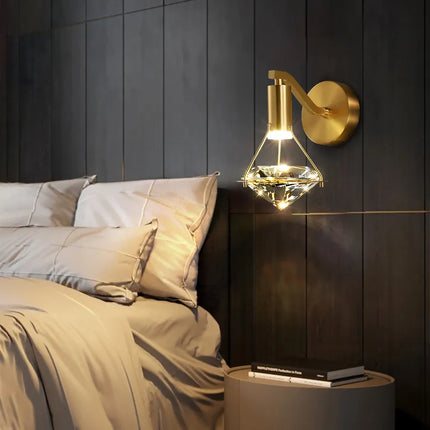 Applique murale cuivre minimaliste 5W lumière chaude pour chambre — LZQ7X9