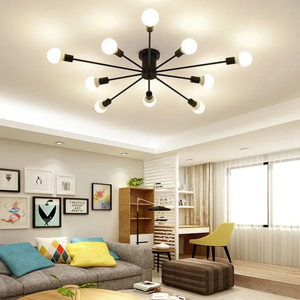 Plafonnier LED design Spoutnik semi-intégré style nordique pour salon — LZ4X9P2