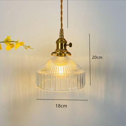 Suspension Casbelle avec abat-jour en verre rétro — LZ4Q7M9