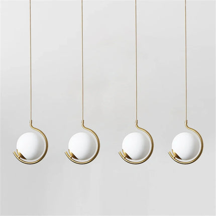 Suspension nordique en métal et verre avec boule LED décorative — LZ4X9P2