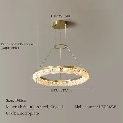 Lustre rond en cristal style nordique pour intérieur — LZ4Q7N2