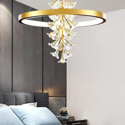 Lustre moderne en verre forme fleur pour éclairage intérieur — LZ4X9P2