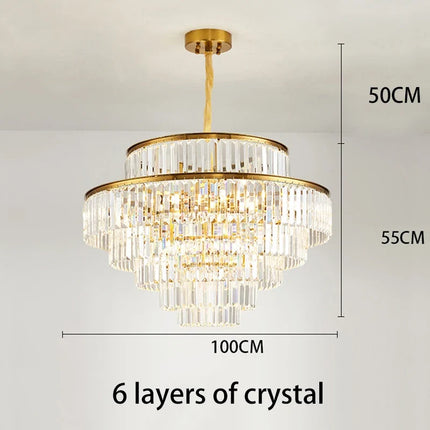 Lustre décoratif moderne en cristal doré pour intérieur — LZ4X9J