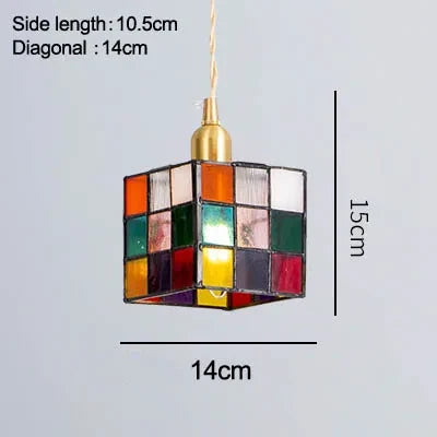 Suspension en verre peint à la main style méditerranéen asiatique — LZ4P9XQ