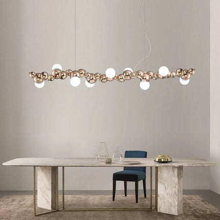 Suspension moderne 2024 en métal avec boules, forme chenille — LZ4X9P