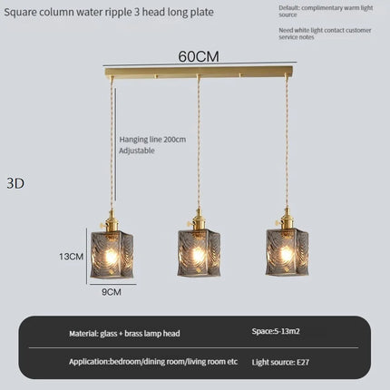 suspension vintage avec interrupteur et abat-jour en verre cristal
