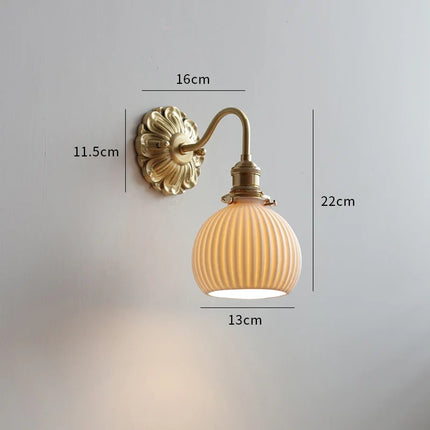 Applique murale LED en verre gris fumé et cuivre moderne — LZ4X9T2