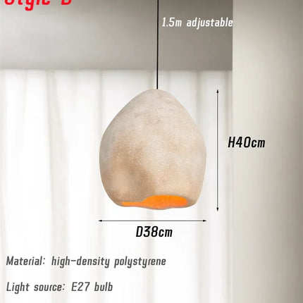 Nordic Wabi Sabi E27 Led Chandelier Dining Room Led Pendant Lights Lustre Bar Suspend Lamp Home Decor Loft Hanging Light Fixture