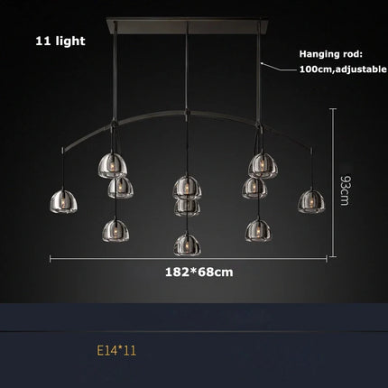 Lustre rétro américain en laiton et cristal pour éclairage élégant — LZ4N7Q2M