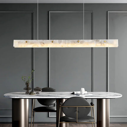Lustre LED dimmable en marbre et acier inoxydable pour intérieur — LZ4P7XQ