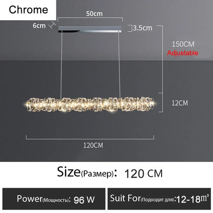 Lustre anneau LED dimmable en cristal pour intérieur moderne — LZ7XQ2