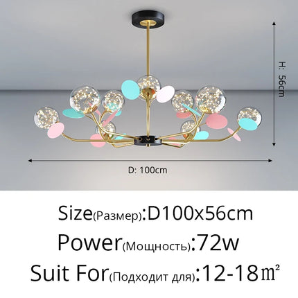 Lustre LED moderne nordique effet étoilé macaron créatif — LZ4X9J