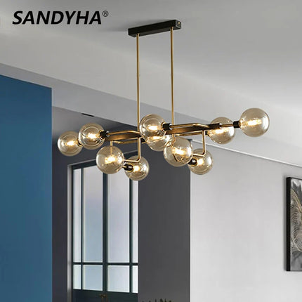 Lustre design en verre à bulles avec éclairage LED décoratif — LZ4X9P