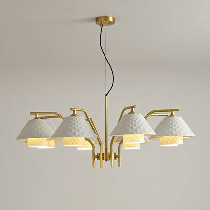 Lustre contemporain en céramique dorée pour intérieur — LZ4X9J