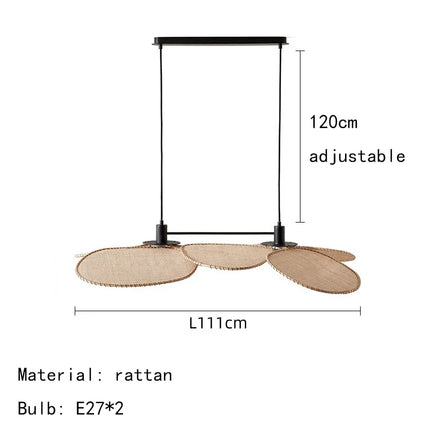 Lampadaire en rotin tissé style asiatique pour intérieur moderne — LZ4X9T1