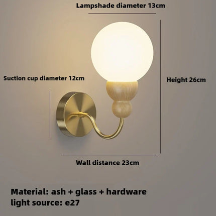 Suspension rétro en verre et bois pour intérieur élégant — LZ4M9Q2F