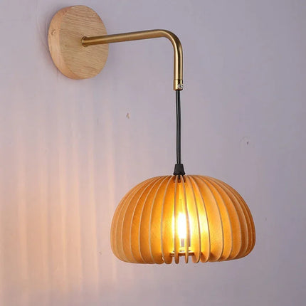 Applique murale LED en bois style japonais pour intérieur — LZ7XQ2