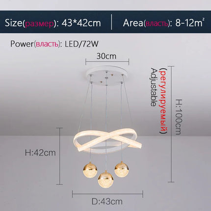 Lustre suspension moderne minimaliste à trois têtes légères — LZ4X9M