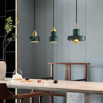Suspension nordique en marbre et cuivre au design moderne — LZ4X9T