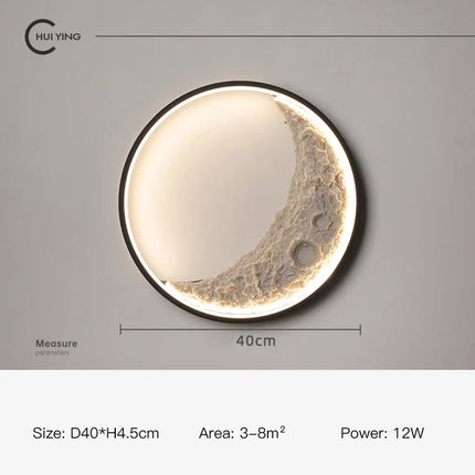 Applique murale LED en résine forme lune design nordique — LZ4FJ9
