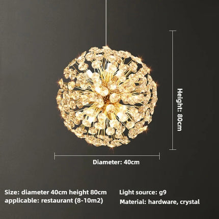 Lustre moderne en cristal forme pissenlit créatif et atmosphérique — LZ4X9Q2M