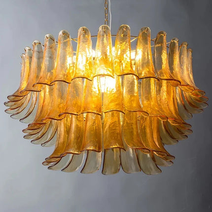AiPaiTe lustre en verre LED scandinave pour salon salle à manger chambre lustre en verre ambre vintage américain