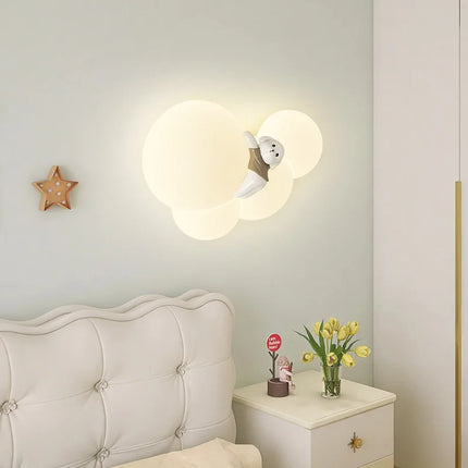 Applique murale nuage avec ourson et chien veilleuse enfant — LZ4P7XQ