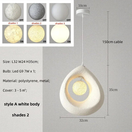 Nordique salle à manger suspension Led lumières Wabi Sabi Led suspension lampe chambre minimalisme suspension lampe décor à la maison éclairage intérieur lampe
