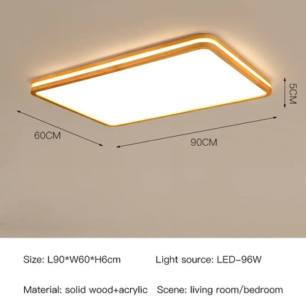 Lustre en bois moderne avec LED et télécommande — LZ4X9P2Q