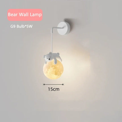 Suspension veilleuse 3D lune et lapin blanc pour enfant — LZ4N7Q