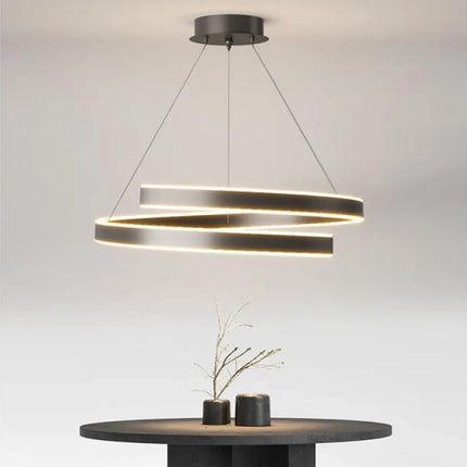 Lustre rond noir et blanc pour salon, salle à manger et cuisine — LZ4N7Q2F