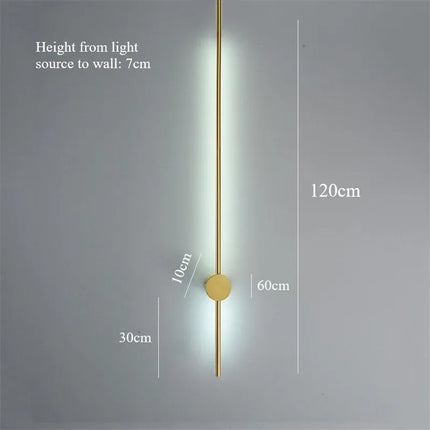 Applique murale LED nordique à tige dorée design moderne simple — LZ7D9X