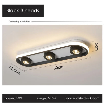 Plafonnier spot LED noir au design moderne — LZ4T9QJ2