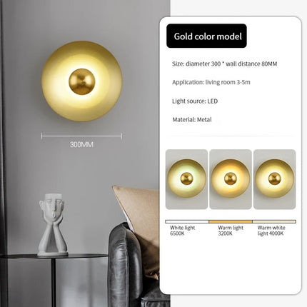 Applique murale LED ronde au design moderne pour décoration de luxe — LZ4X9T1