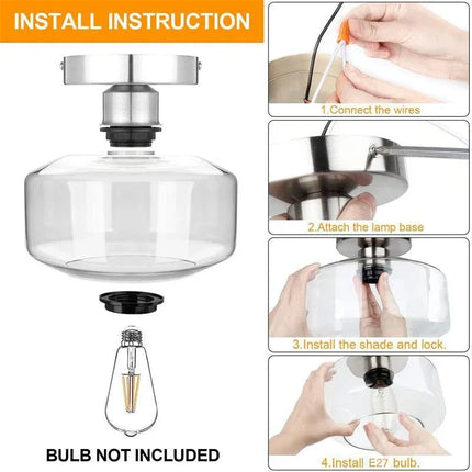 Plafonnier LED en verre style nordique pour décoration intérieure — LZ4X9T