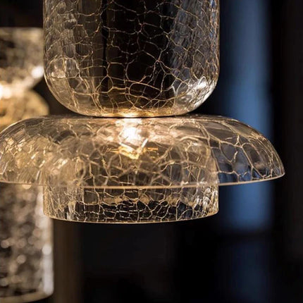 Lustre en verre craquelé au design rétro minimaliste pour intérieur moderne — LZ4D7XQ