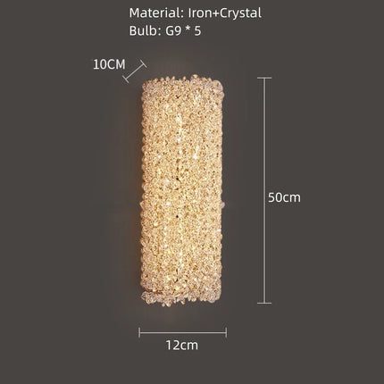 Applique murale dorée avec ampoule cristal clair et fil réglable — LZ4Q7M9