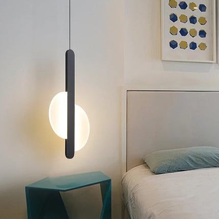 Suspension moderne géométrique en acrylique LED forme lune — LZ4X9B